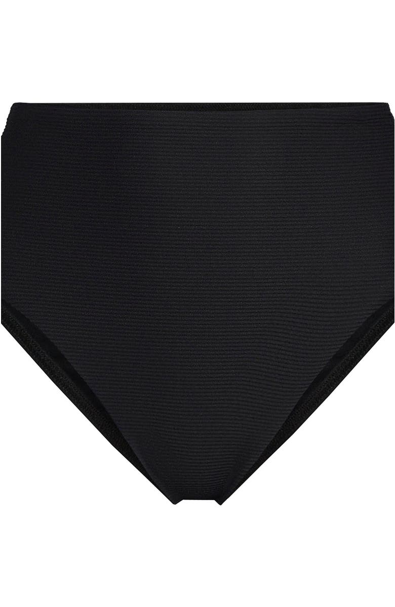 Lands' End Chlorine Resistant Smoothing Control High Waisted Bikini Bottoms, Alternate, color, Black Ottoman