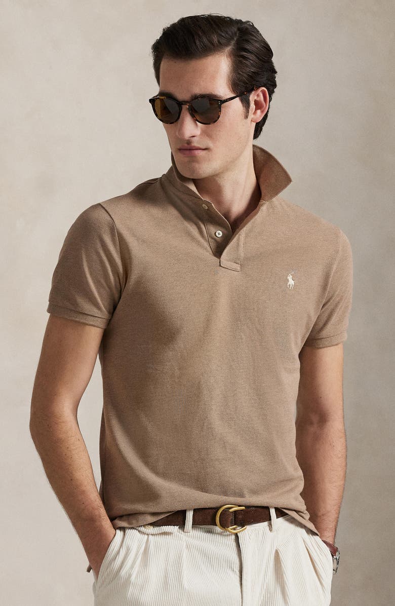 Polo Ralph Lauren Solid Cotton Polo Shirt, Alternate, color, Grey Cloud Heather