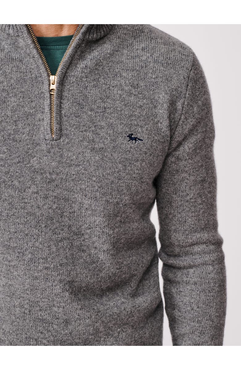 Aubin Pepper Lambswool Zip Neck Sweater, Alternate, color, Mid Grey