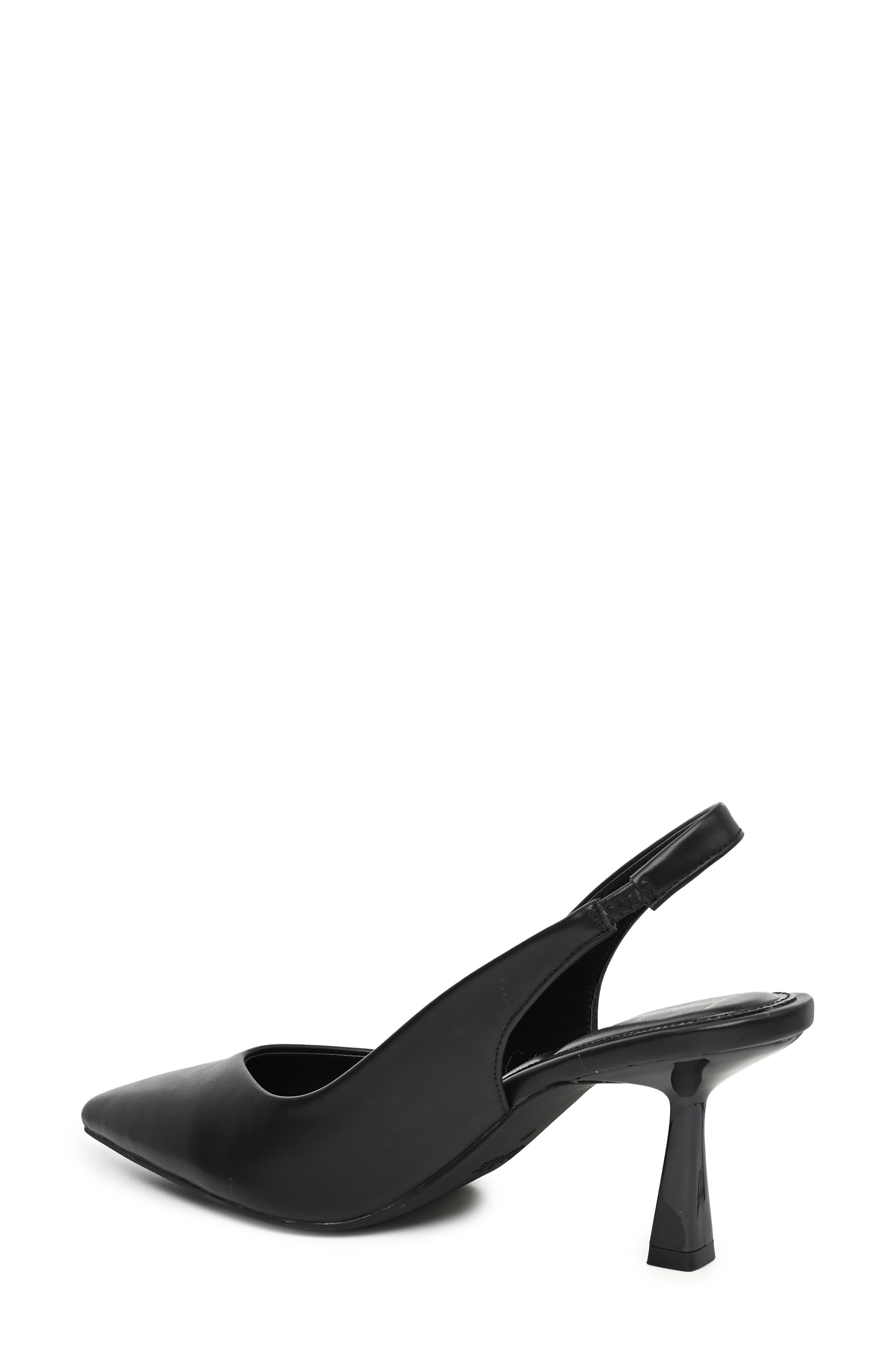 Embellished Pointed Toe Slingback Pump, Alternate, color, BLACK SMOOTH