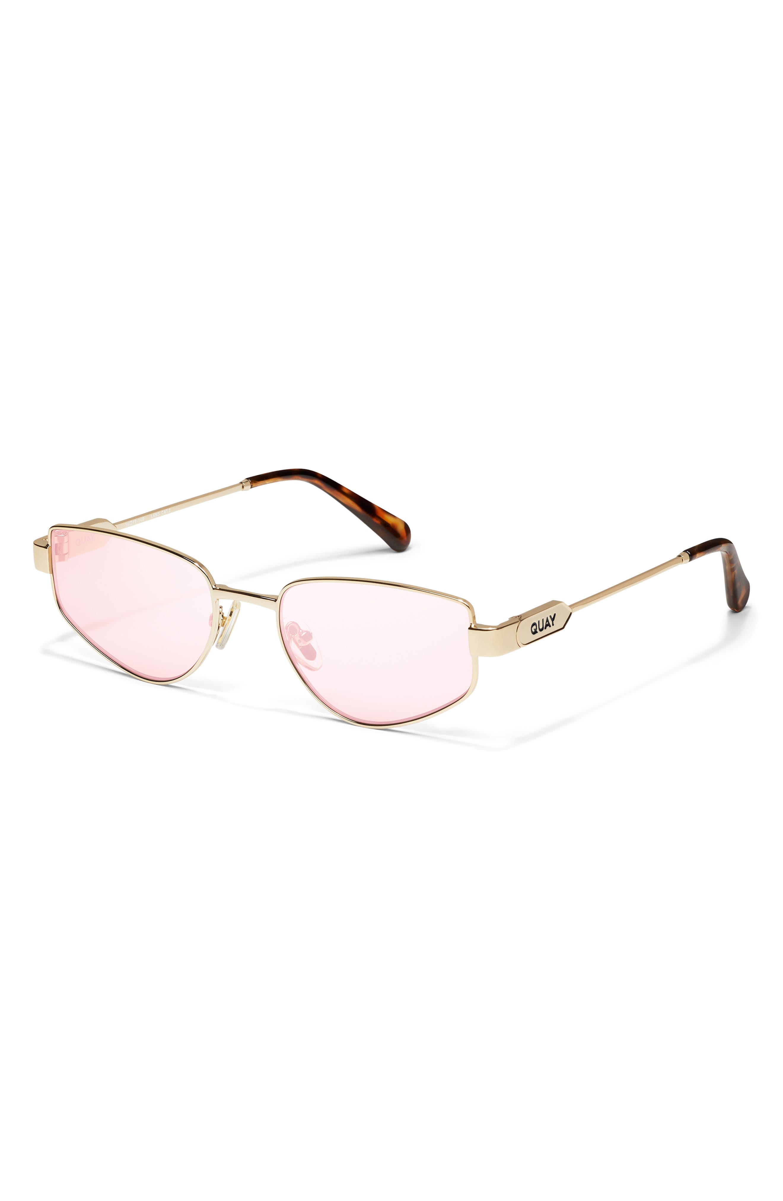 QUAY // ltd ed oversized retro-glam hexagonal blush gold sunglasses LAST ONE Hex Hexagon Sunglasses | Oliver Goldsmith main image 2