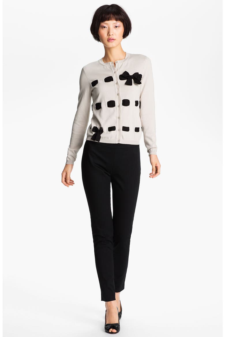 Ribbon & Bow Detail Cardigan, Main, color, SLATE/ BLACK