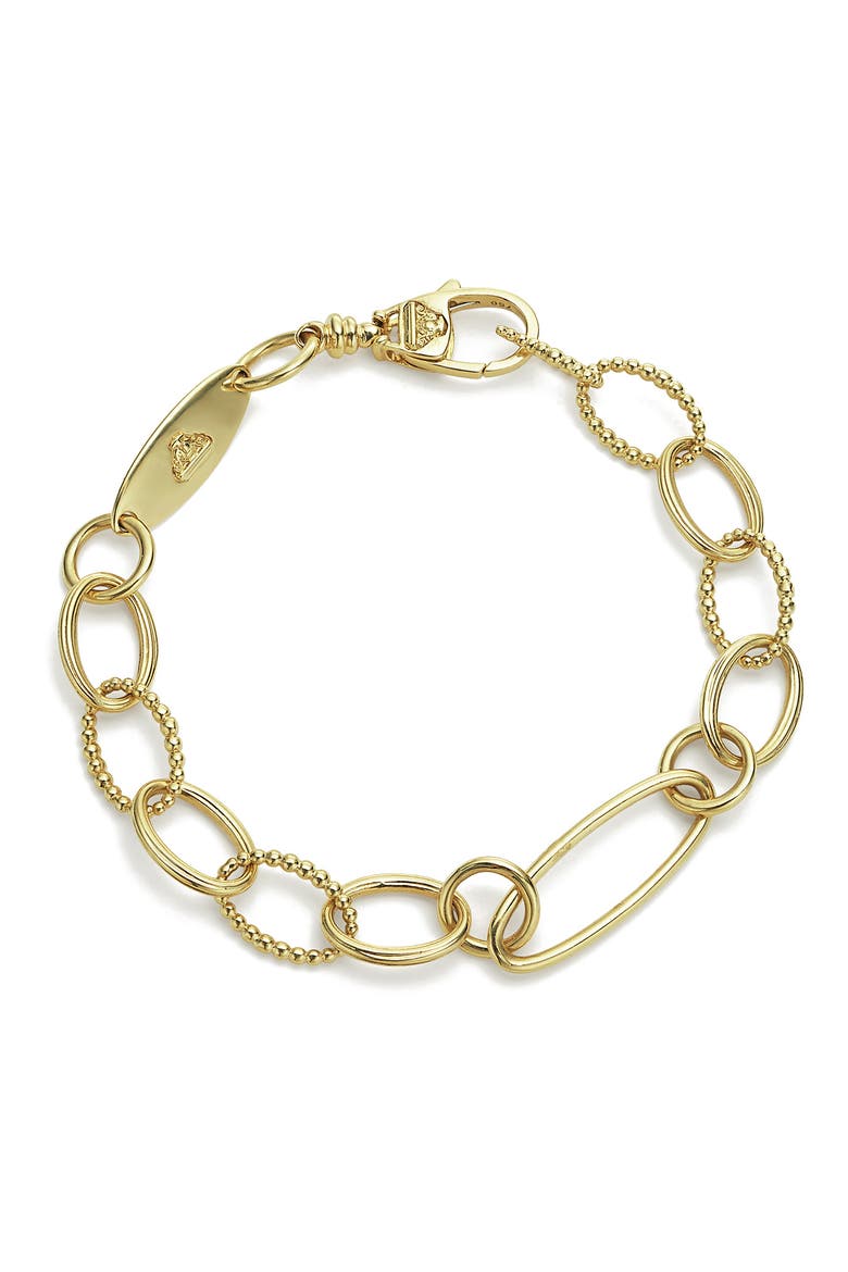 Signature Caviar Link Bracelet, Alternate, color, GOLD
