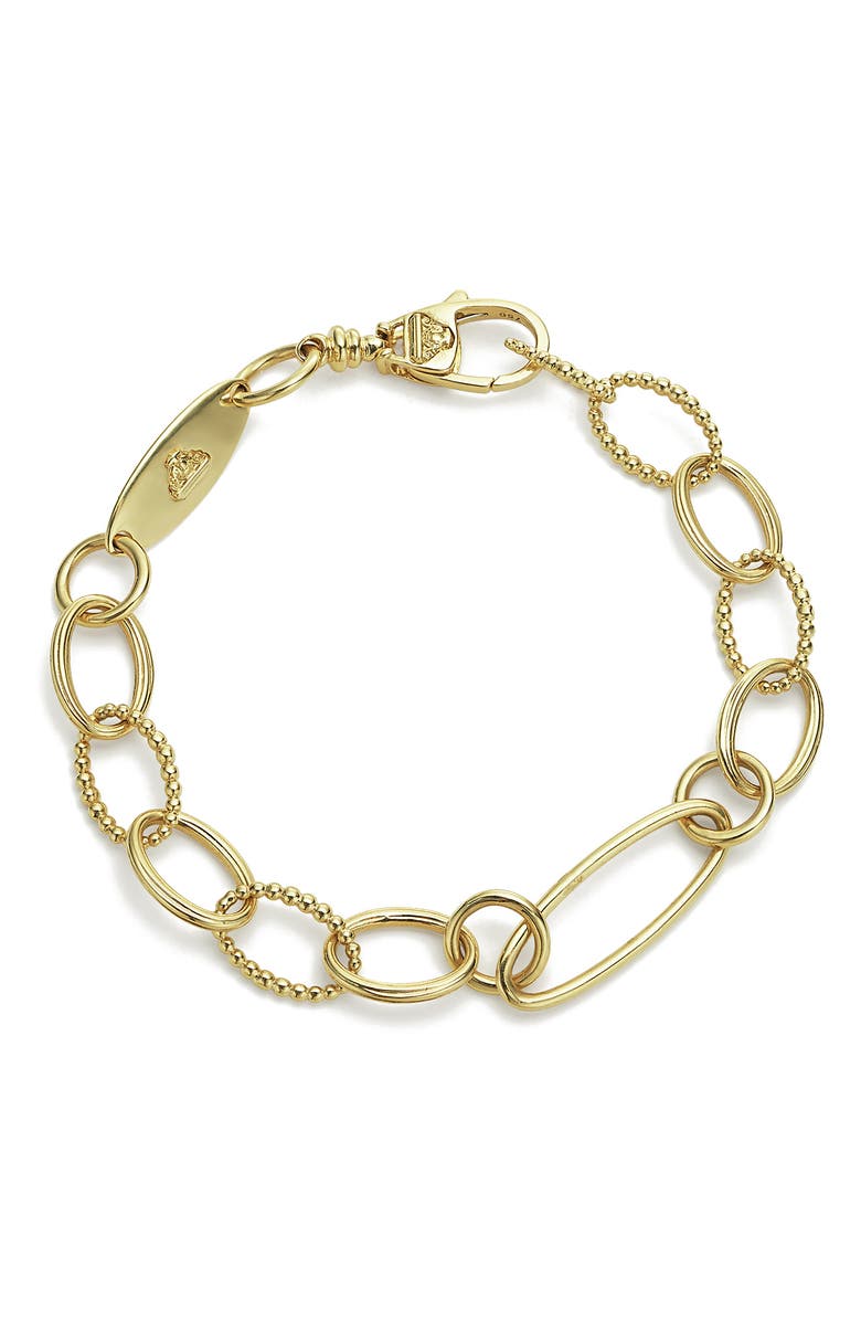 LAGOS Signature Caviar Link Bracelet, Alternate, color, Gold