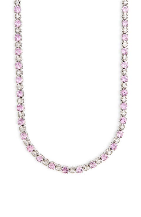 Pink Sapphire & Diamond Eternity Necklace