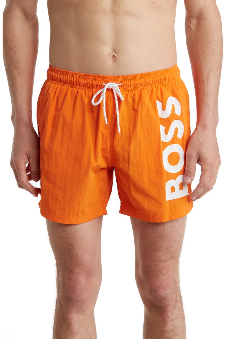 Octopus Swim Trunks, Main, color, BRIGHT ORANGE