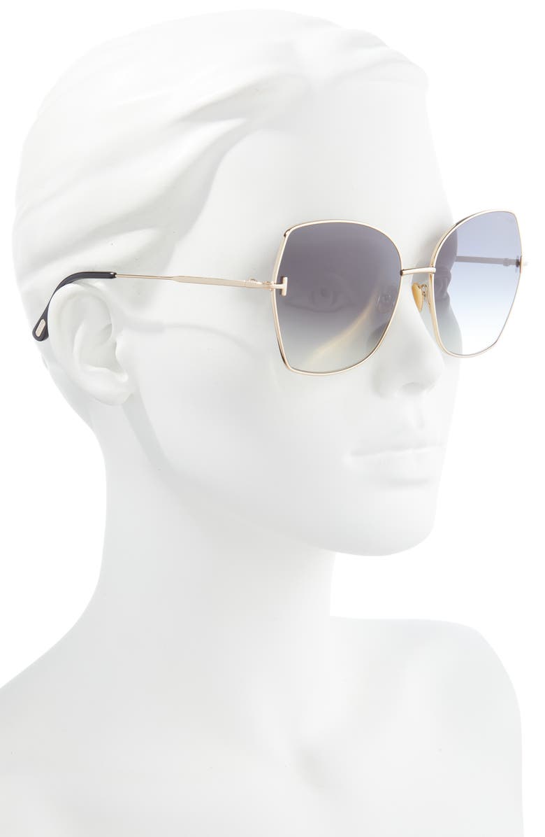 TOM FORD Farrah 60mm Geometric Sunglasses, Alternate, color, 