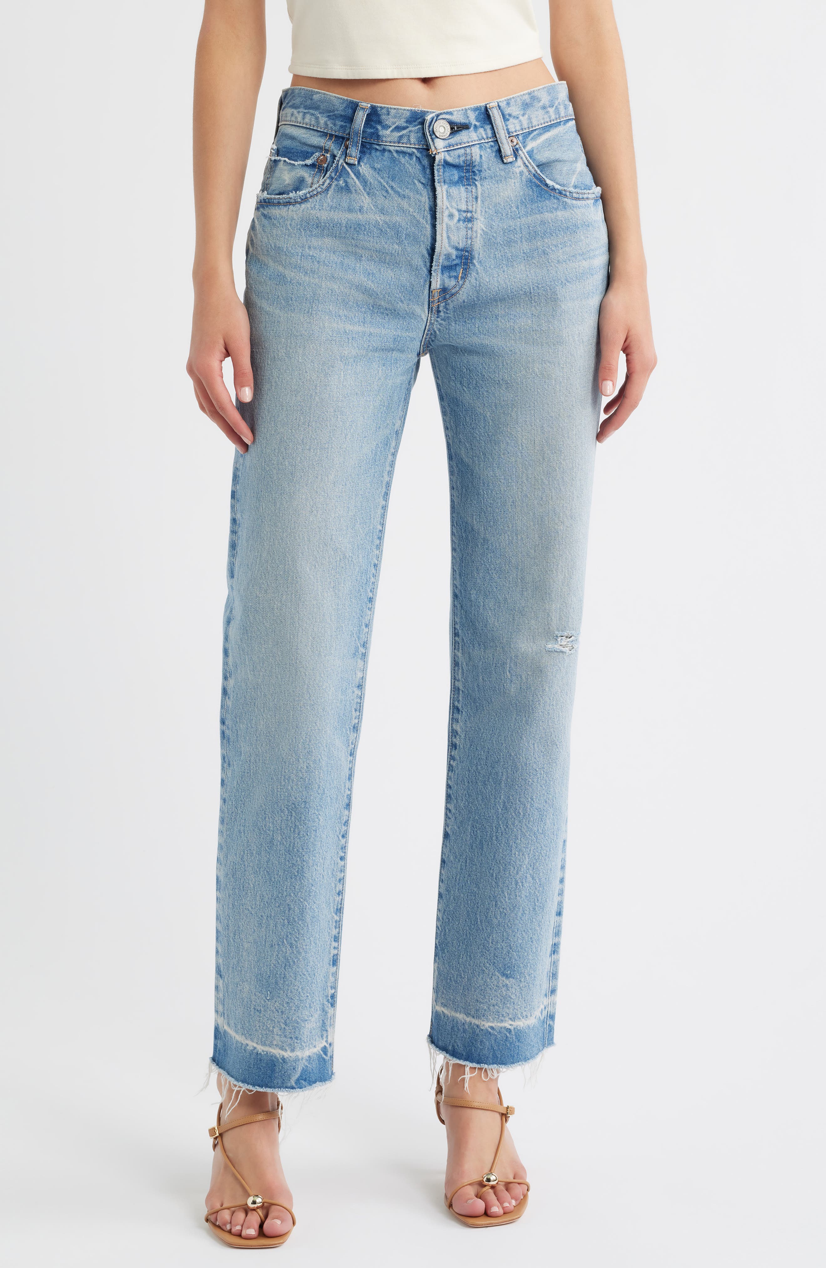 MOUSSY VINTAGE Princeton Release Hem Straight Leg Jeans