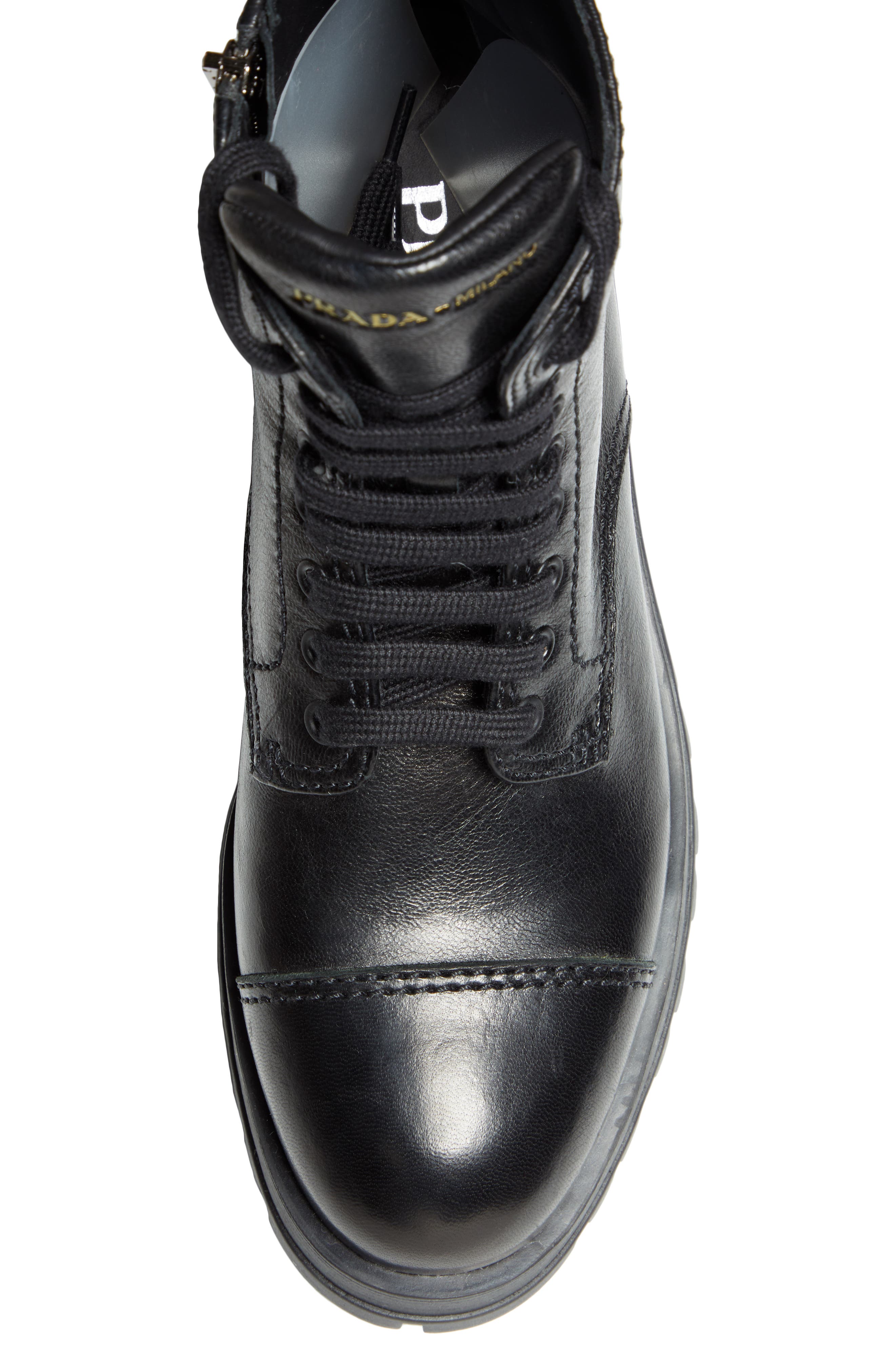 Prada Lace-Up Combat Boot, Alternate, color, 