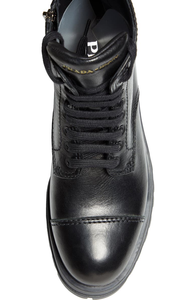 Prada Lace-Up Combat Boot, Alternate, color,