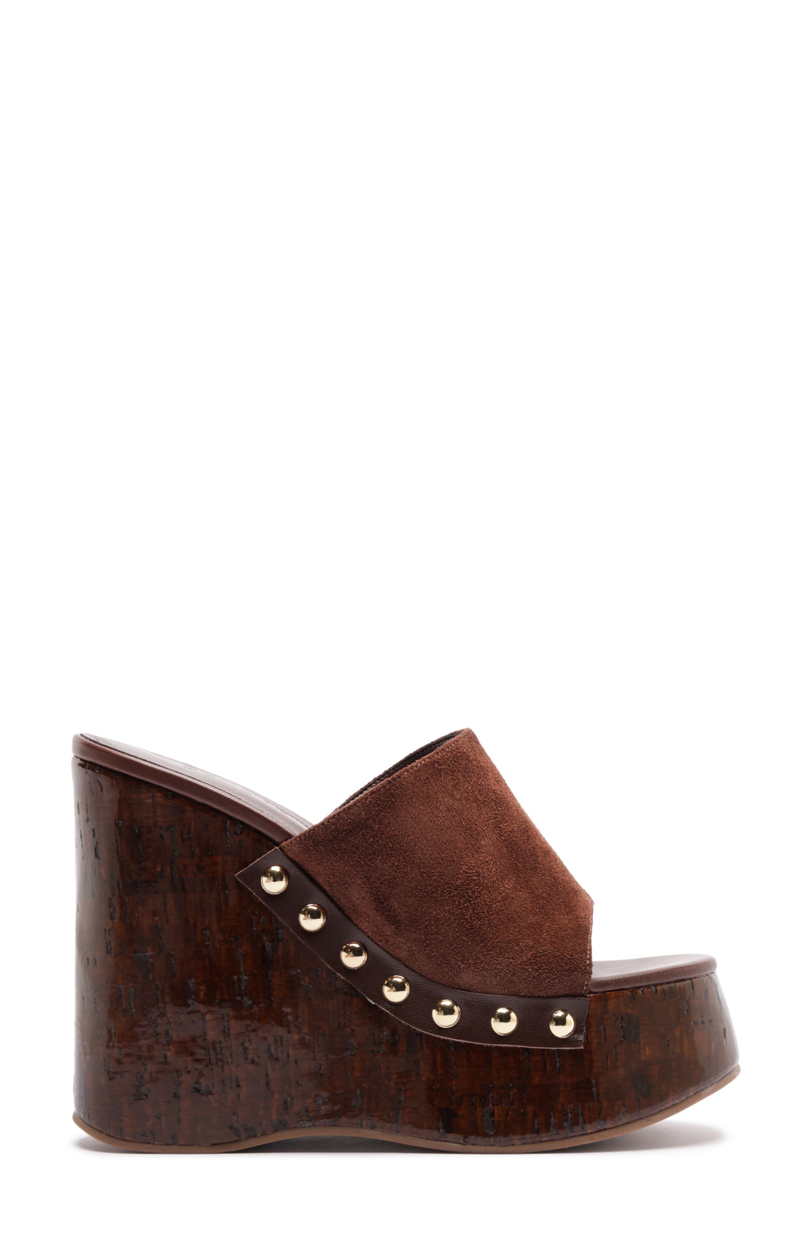 Schutz Dalle Platform Wedge Sandal, Alternate, color, Root Brown
