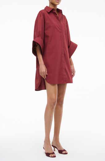 STAUD Nico Stretch Cotton Shirtdress