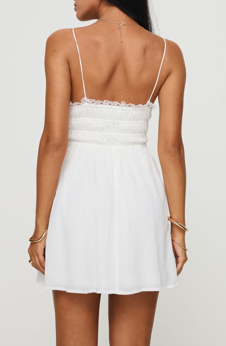 Princess Polly Patterstone Shirred Minidress, Alternate, color, White