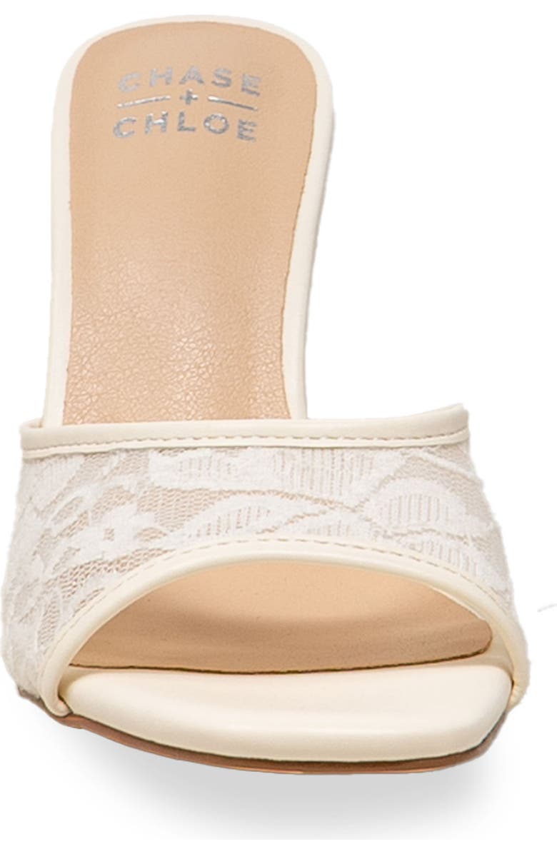 CHASE AND CHLOE Nerissa Lace Sandal, Alternate, color, Off White