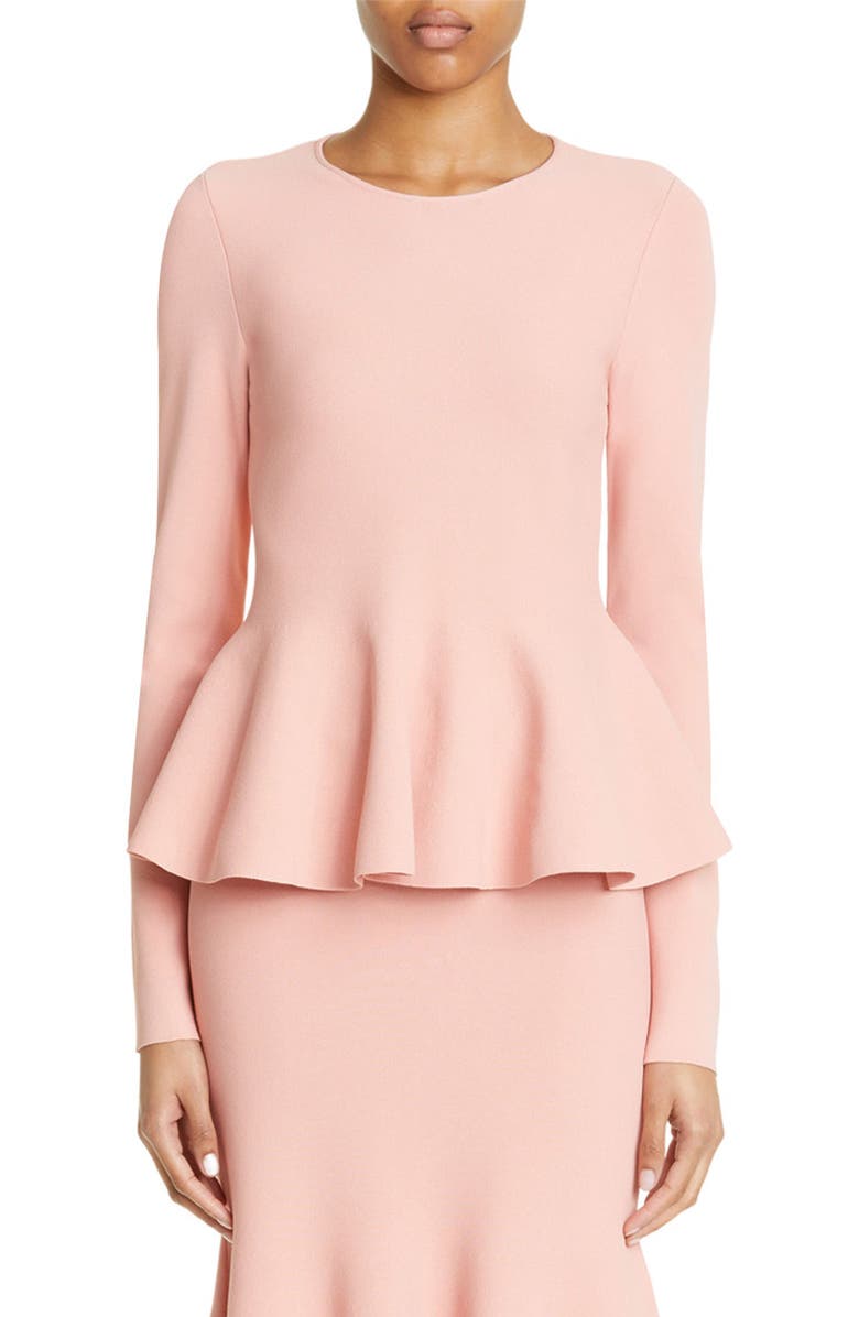 Stella McCartney Compact Knit Peplum Sweater, Main, color,