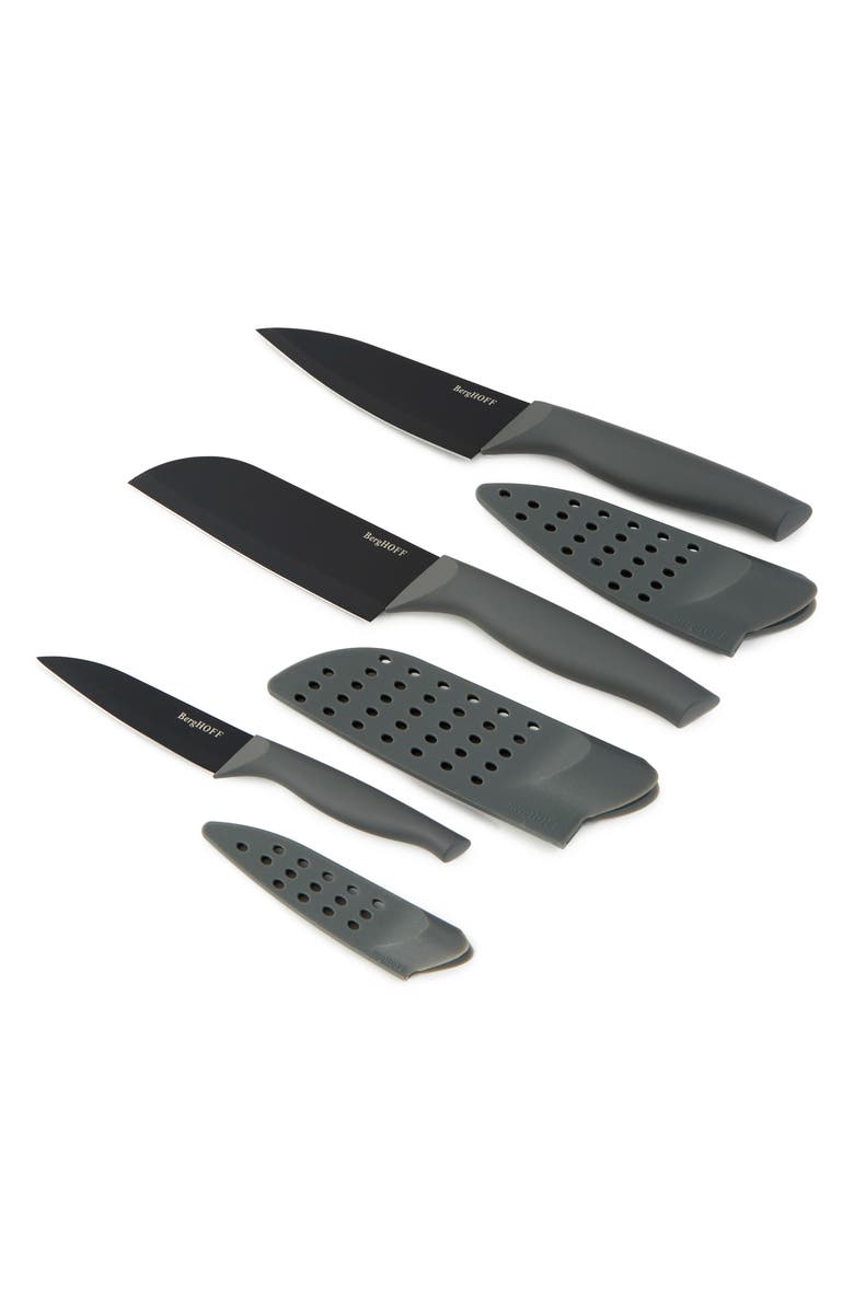 BergHOFF DiNA Vector 3-Piece Knives & Covers Set, Main, color, Grey