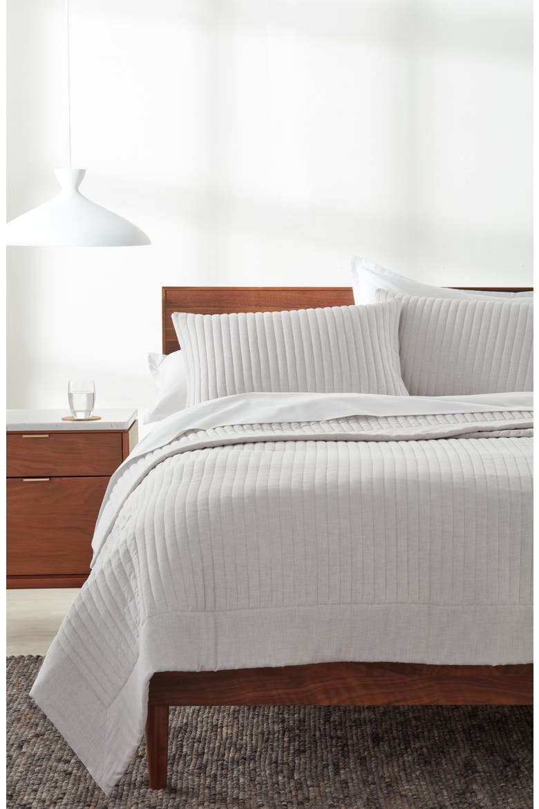 Organic Cotton Twill Quilt & Shams Set, Alternate, color, GREY VAPOR