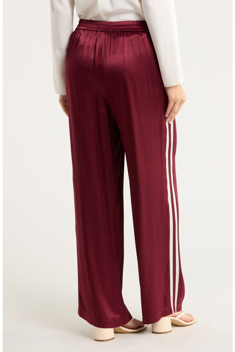 Merida Pleated Satin Pull-On Pants, Alternate, color, GARNET