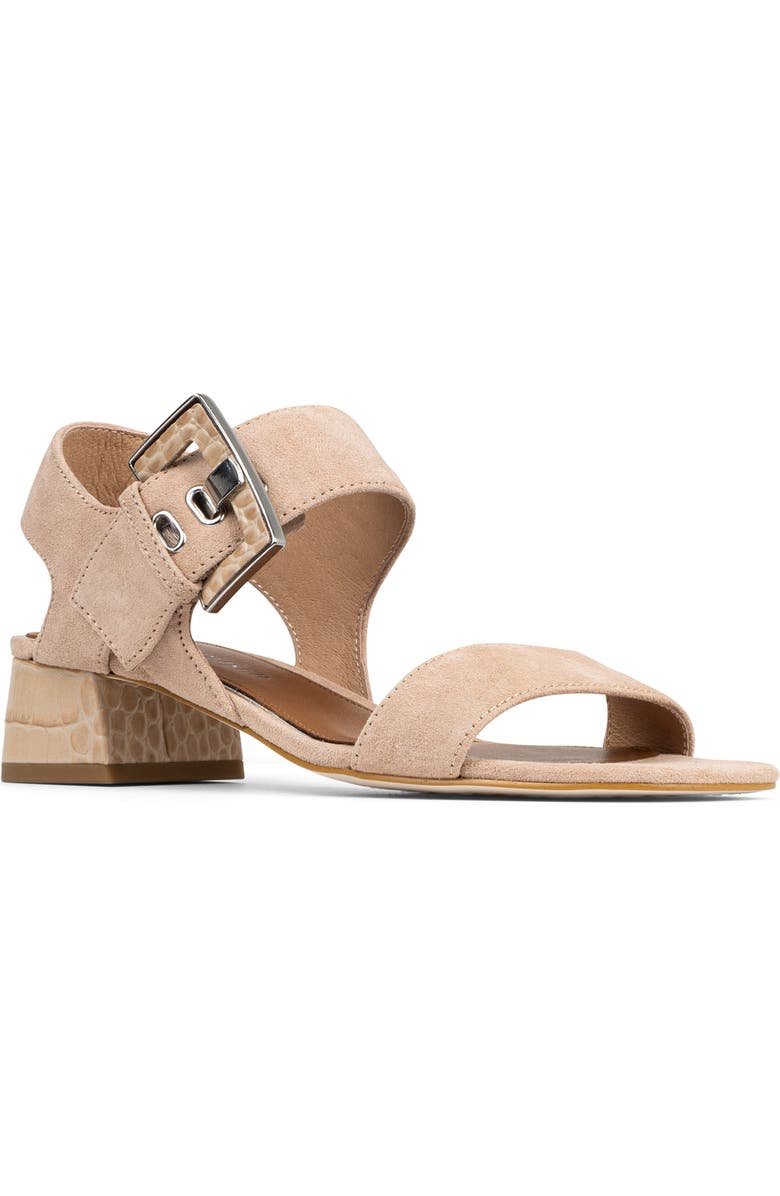 Donald Pliner Croc Embossed Heel Sandal, Main, color, Sand