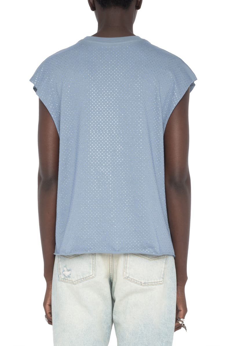 Zadig & Voltaire Cloe Strass Crystal Embellished Dolman Sleeve Top, Alternate, color, Sixtine