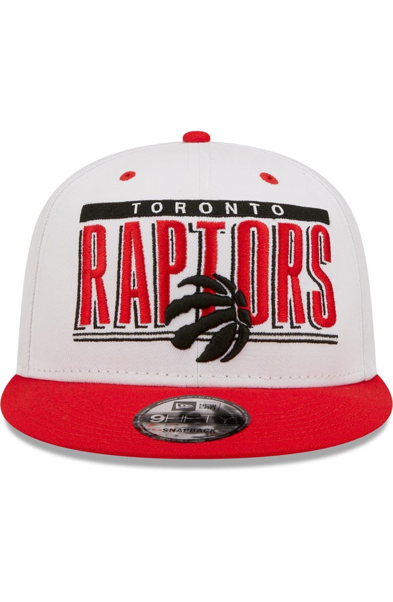 New Era Men's New Era White/Red Toronto Raptors Retro Title 9FIFTY Snapback Hat, Alternate, color, 