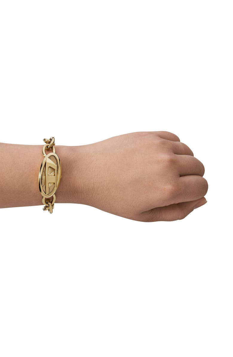 DIESEL<sup>®</sup> D-Era Oval Goldtone Bracelet Watch, 39mm x 19mm, Alternate, color, Gold