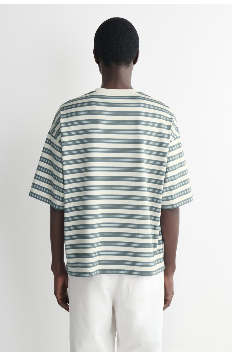 COS Oversized Striped Cotton T-shirt, Alternate, color, Blue / Off-White / Striped