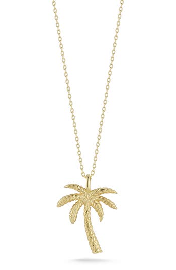 Sphera Milano Palm Tree Pendant Necklace In Gold
