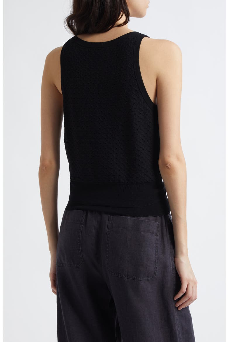 Double Layer Mesh Sweater Tank, Alternate, color, BLACK