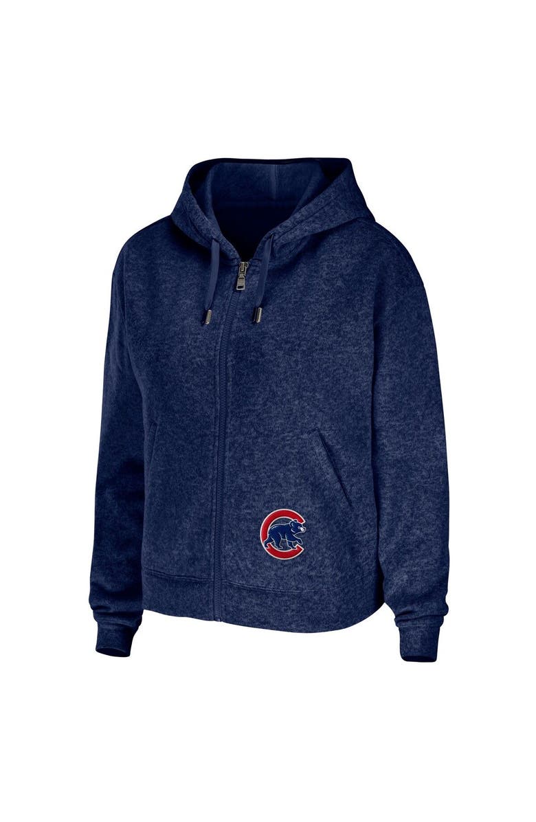 WEAR by Erin Andrews Women's WEAR by Erin Andrews Heather Navy Chicago Cubs Full-Zip Hoodie, Alternate, color,