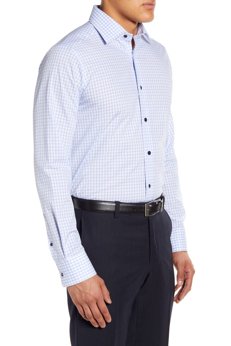 Slim Fit Check Dress Shirt, Alternate, color, WHITE/BLUE