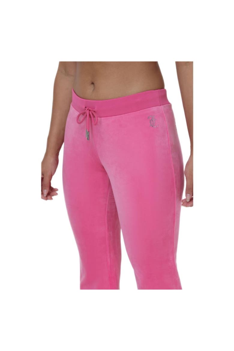 Rib Waist Velour Track Pant, Bubblegum, Alternate, color, BUBBLEGUM