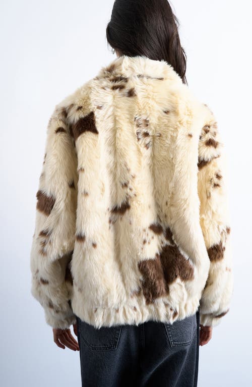 Topshop Faux Fur Bomber Jacket In White