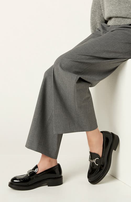 La Canadienne Celine Crinkle Leather Loafer In Black Patent