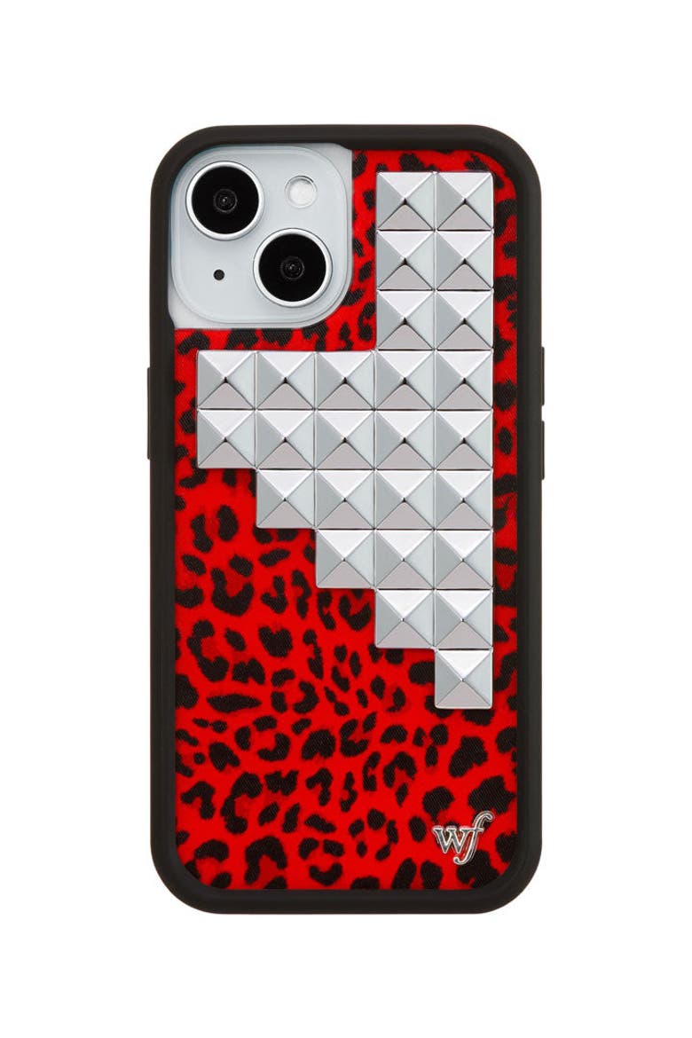 Red Meow Stud iPhone Case, Alternate, color, Red