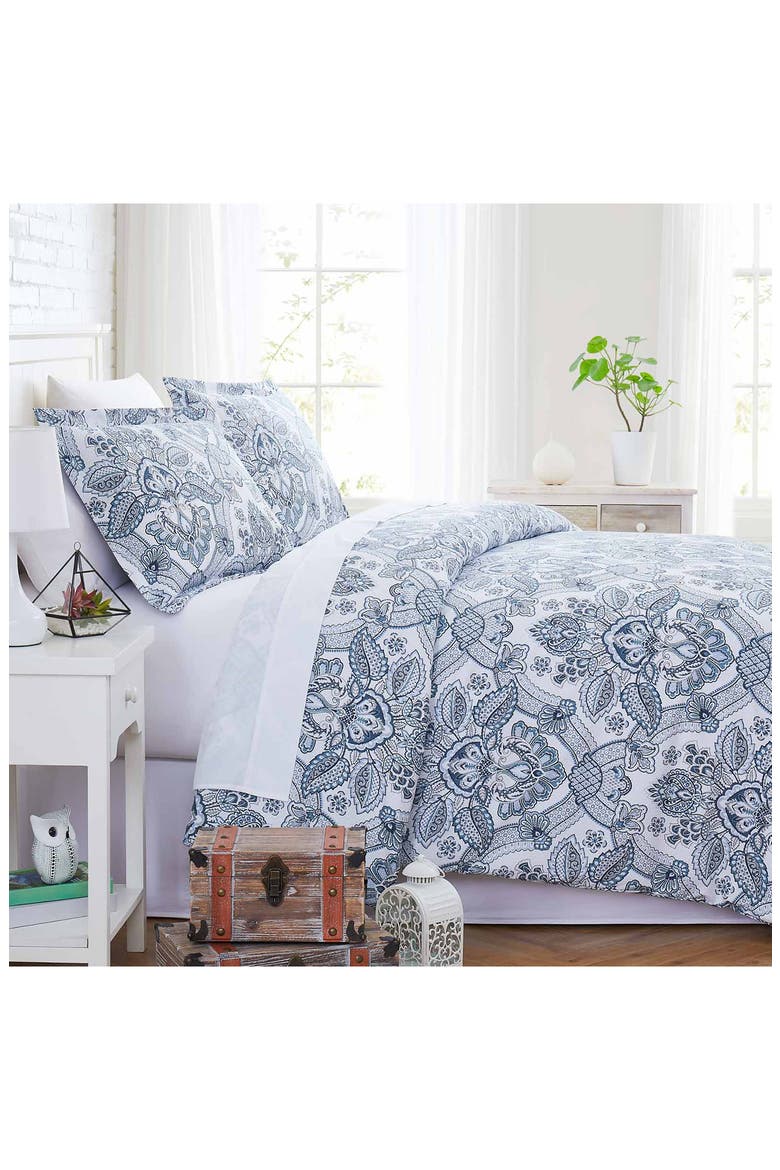 Enchantment Paisley Print Microfiber Down-Alternative Comforter Set, Alternate, color, ENCHANTMENT BLUE
