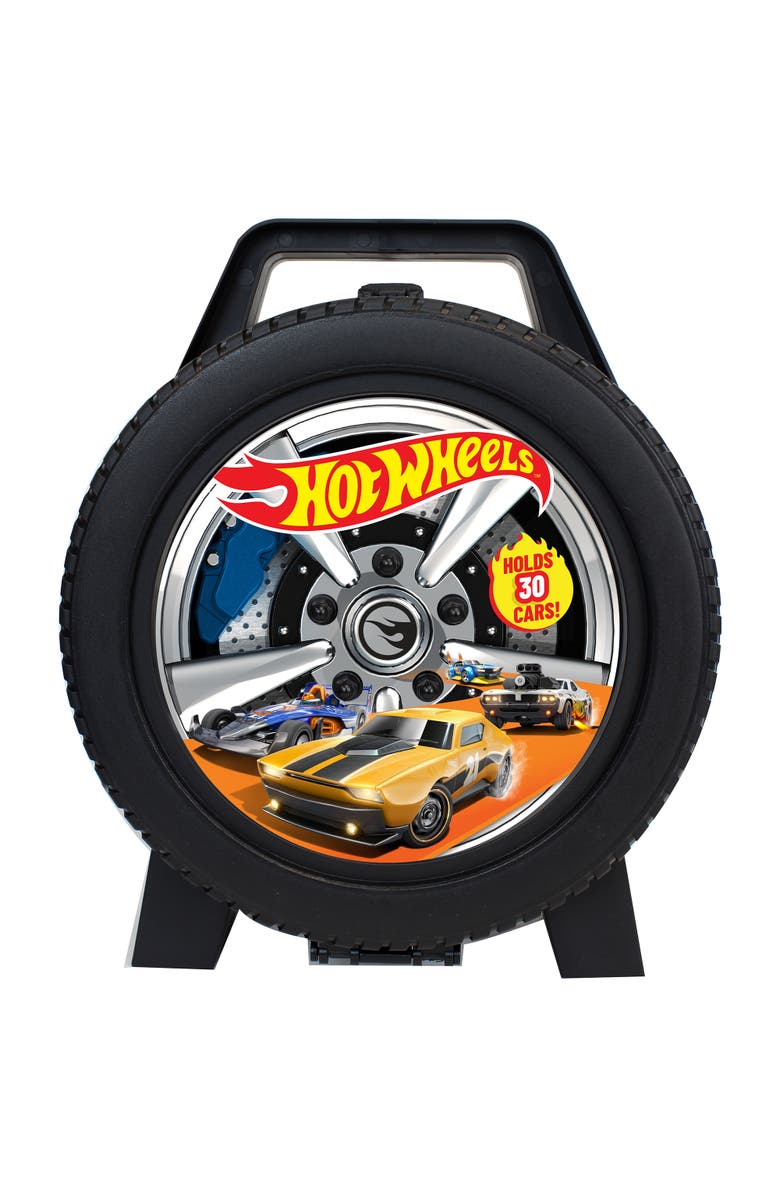 Mattel Hot Wheels 30 Car Case Wheelshaped Organizer, Main, color, Black