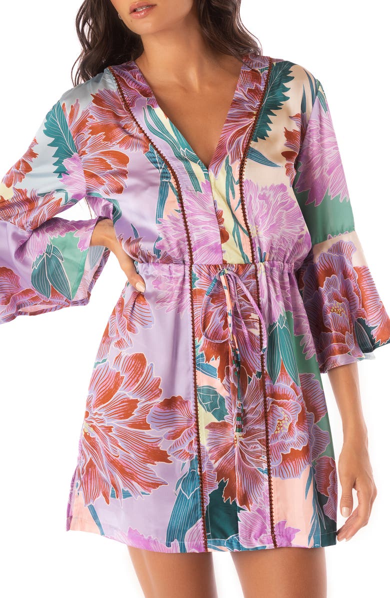 Maaji Japanese Eden Enjoyable Cover-Up Dress, Alternate, color, Green