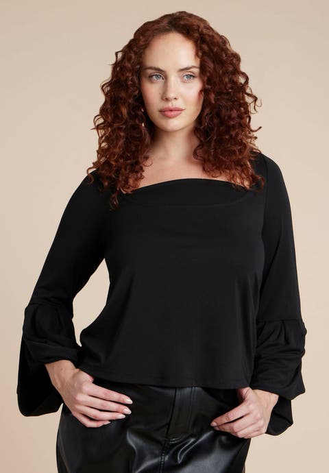 Draped Cuff Top (Plus Available)