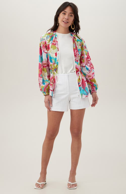 Trina Turk Rue Zip Front Jacket In Pink Multi