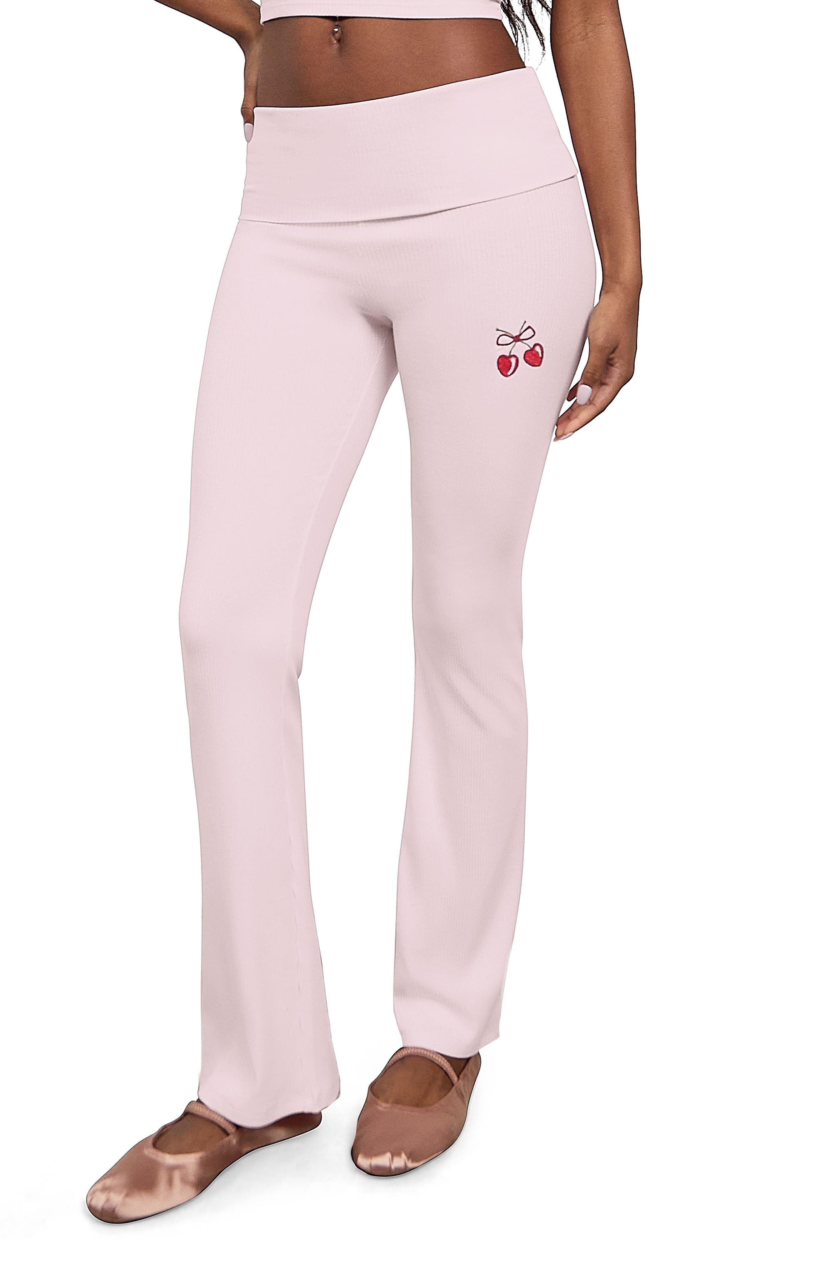 Florence by Mills Cherry High Waist Foldover Rib Pants