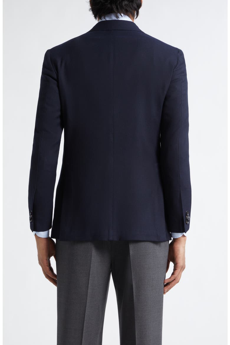 Double Breasted Virgin Wool Hopsack Blazer, Alternate, color, NAVY