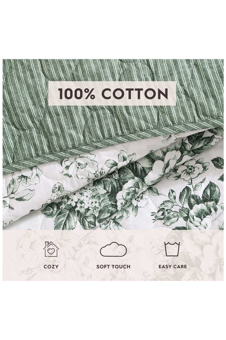 Bouncy Bows Quilt Set, Alternate, color, DEEP GREEN/ WHITE
