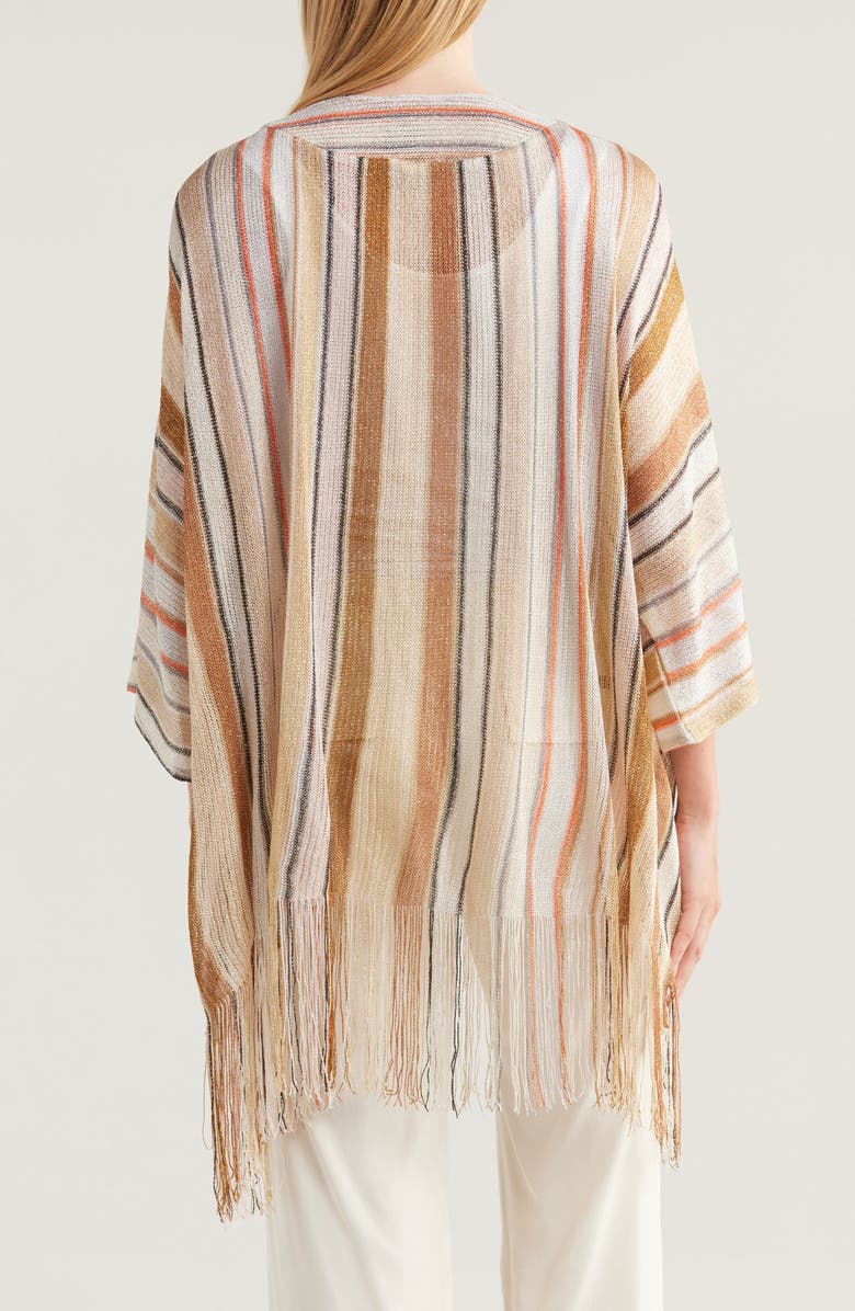 Vince Camuto Lurex Stripe Knit Topper, Alternate, color, Neutral Multi