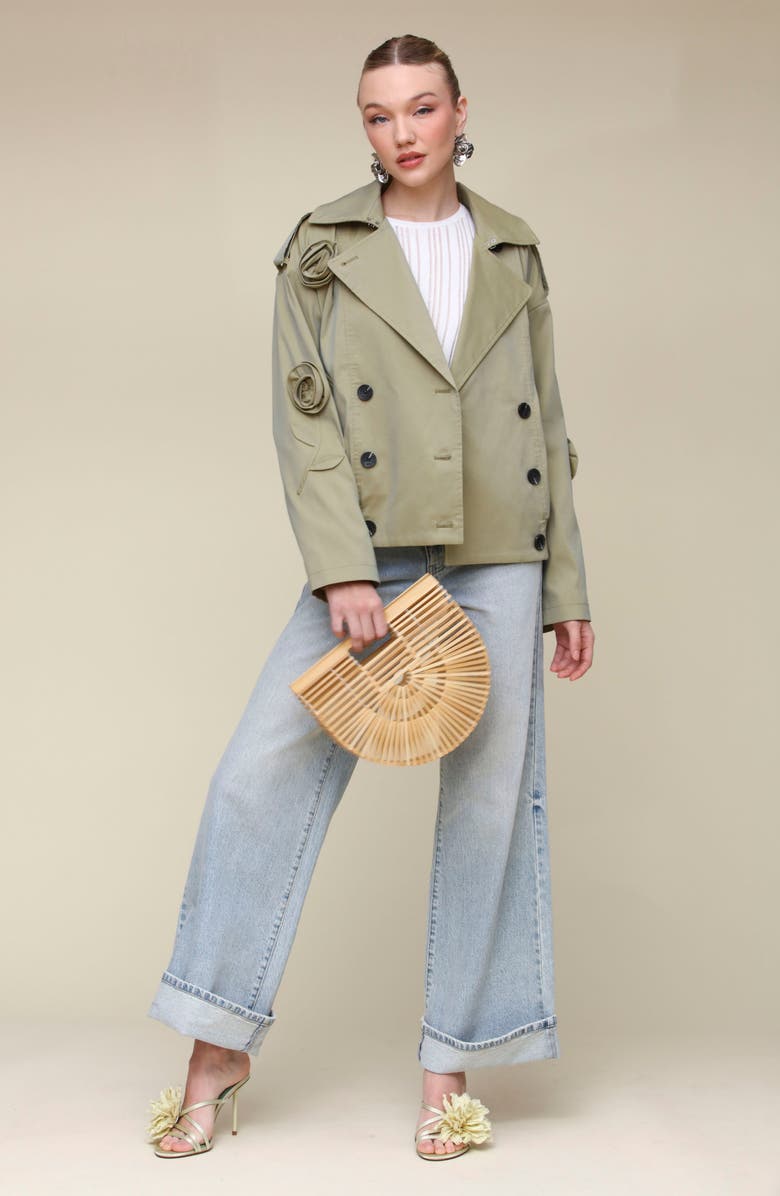 Avec Les Filles Rosette Trench Bomber Jacket, Alternate, color,