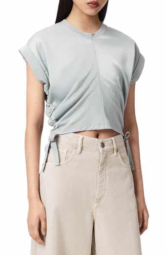 Mira Cinched Side Satin T-Shirt