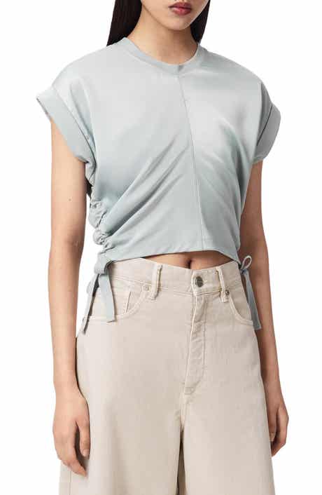 Mira Cinched Side Satin T-Shirt