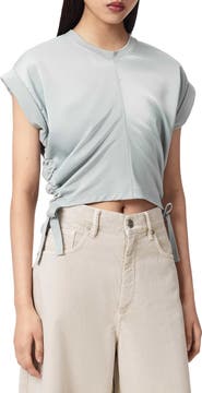 AllSaints Mira Cinched Side Satin T-Shirt