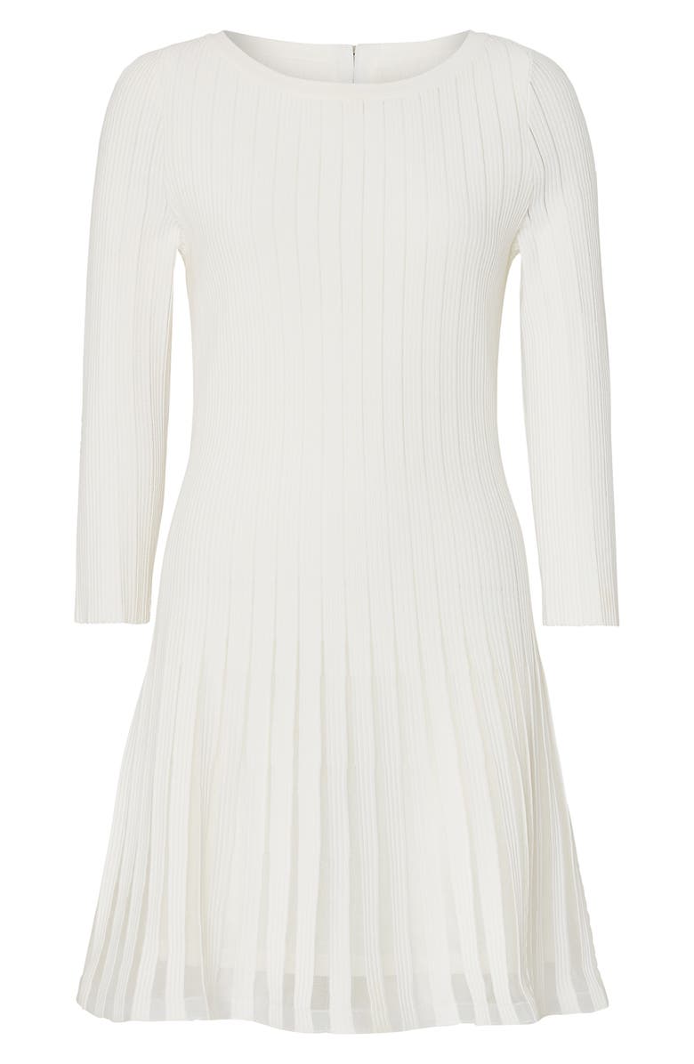 Milly Tabitha Sheer Stripe Long Sleeve Godet Minidress, Alternate, color,