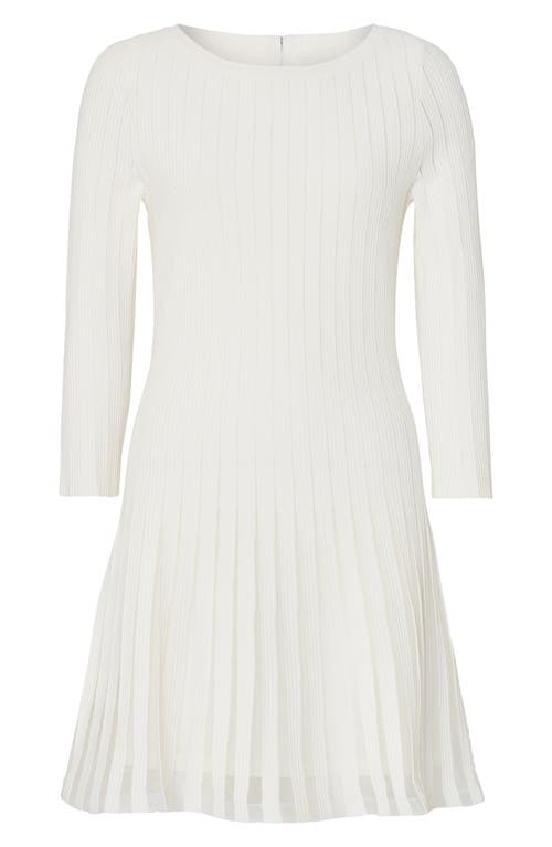 Milly Tabitha Sheer Stripe Long Sleeve Godet Minidress In Sand